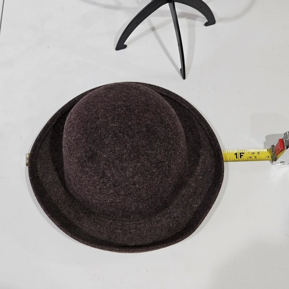 Vintage Brown PLATANIA Women's 100% Wool Hat - Made In Italy 🇮🇹 - Picture 3 of 5